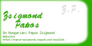 zsigmond papos business card